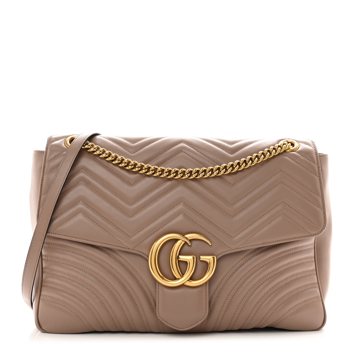 Calfskin Matelasse Large GG Marmont Shoulder Bag Porcelain Rose