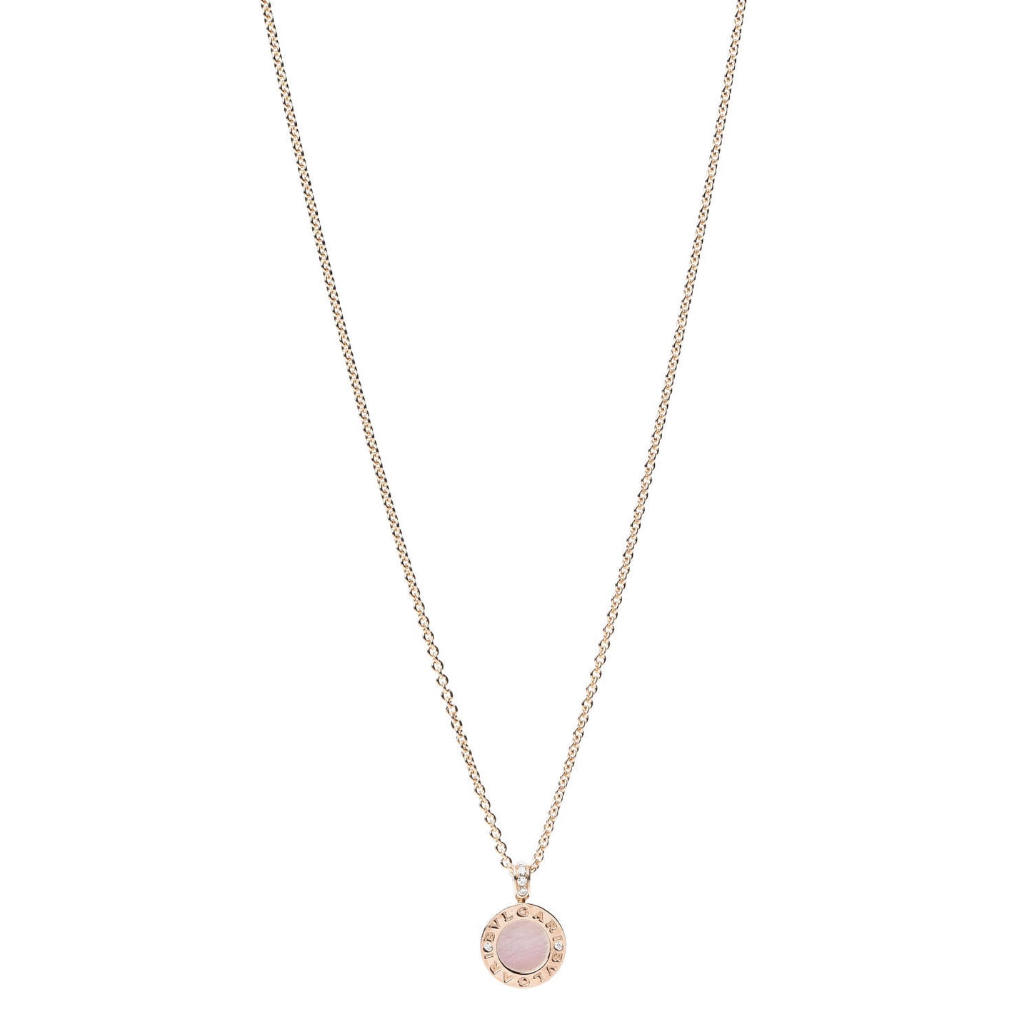 18K Rose Gold Diamond Mother of Pearl Carnelian BVLGARI BVLGARI Pendant Necklace