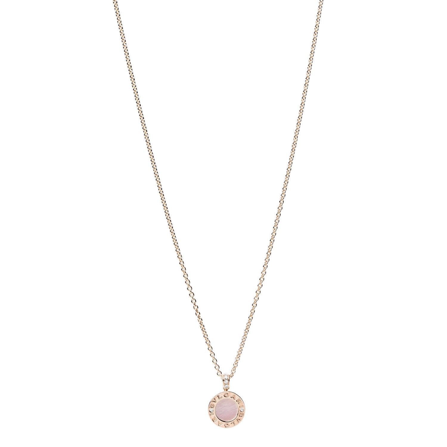 Bulgari 18K Rose Gold Diamond Mother of Pearl Carnelian BVLGARI BVLGARI Pendant Necklace 1 of 6