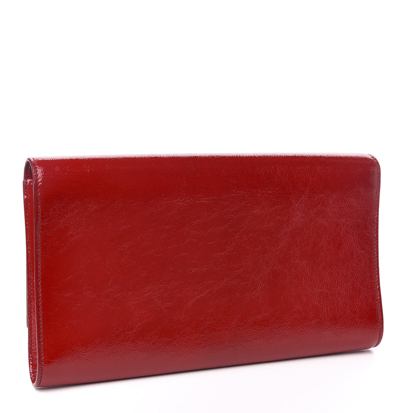 Textured Patent Monogram Large Belle De Jour Clutch Red