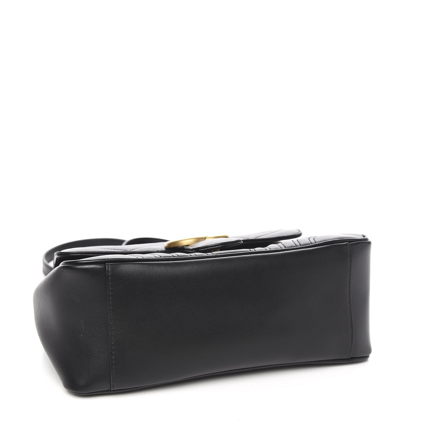 Calfskin Matelasse Small GG Marmont Top Handle Shoulder Bag Black