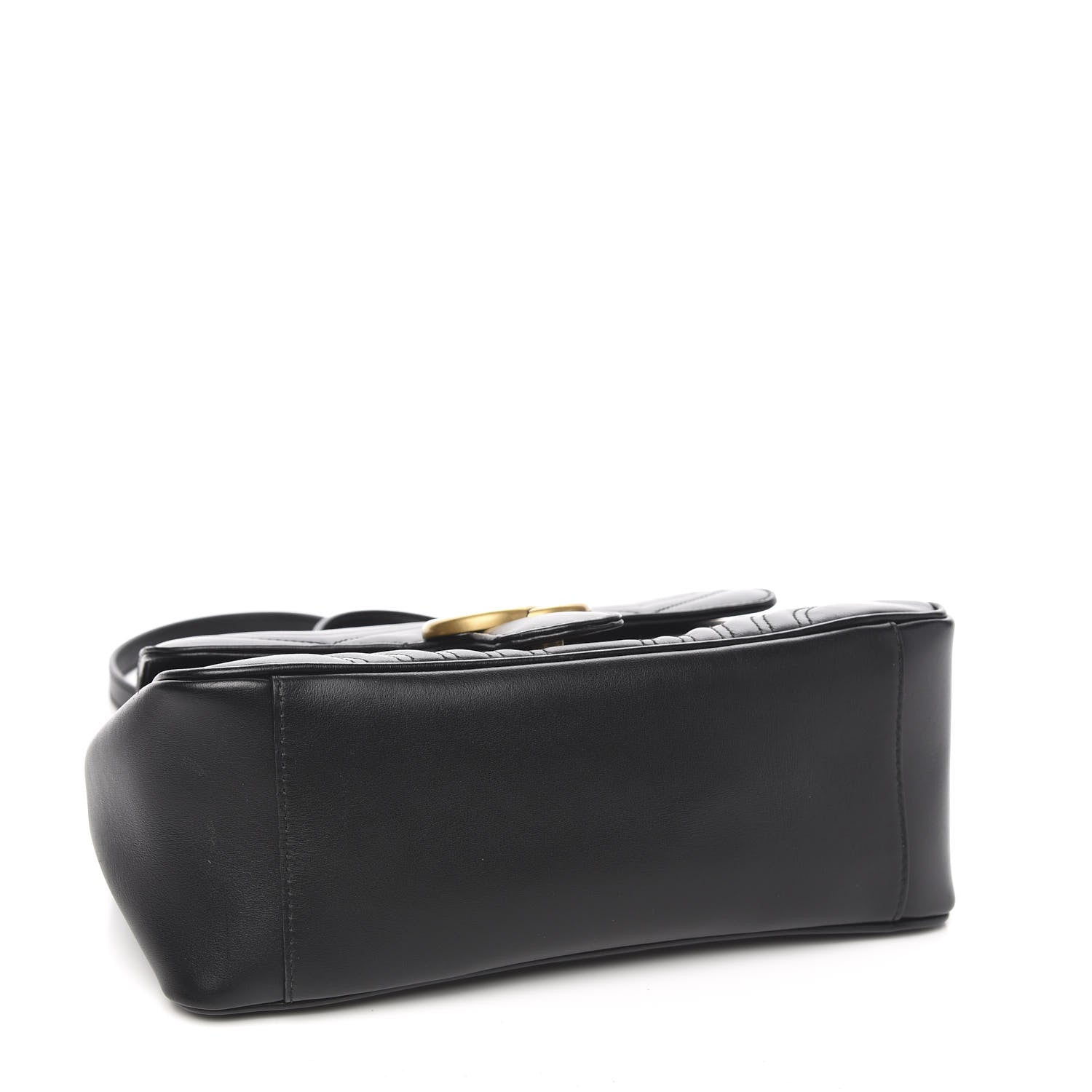 Gucci Calfskin Matelasse Small GG Marmont Top Handle Shoulder Bag Black 3 of 10