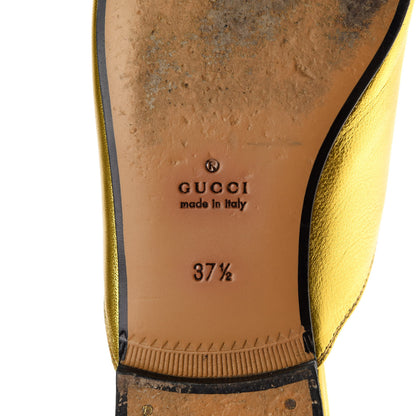 Gucci Metallic Nappa Womens Princetown Slippers 37.5 Gold 7 of 11