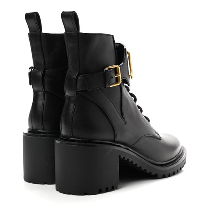Valentino Garavani Calfskin VLOGO 15/70mm Combat Boots 37 Black 4 of 9