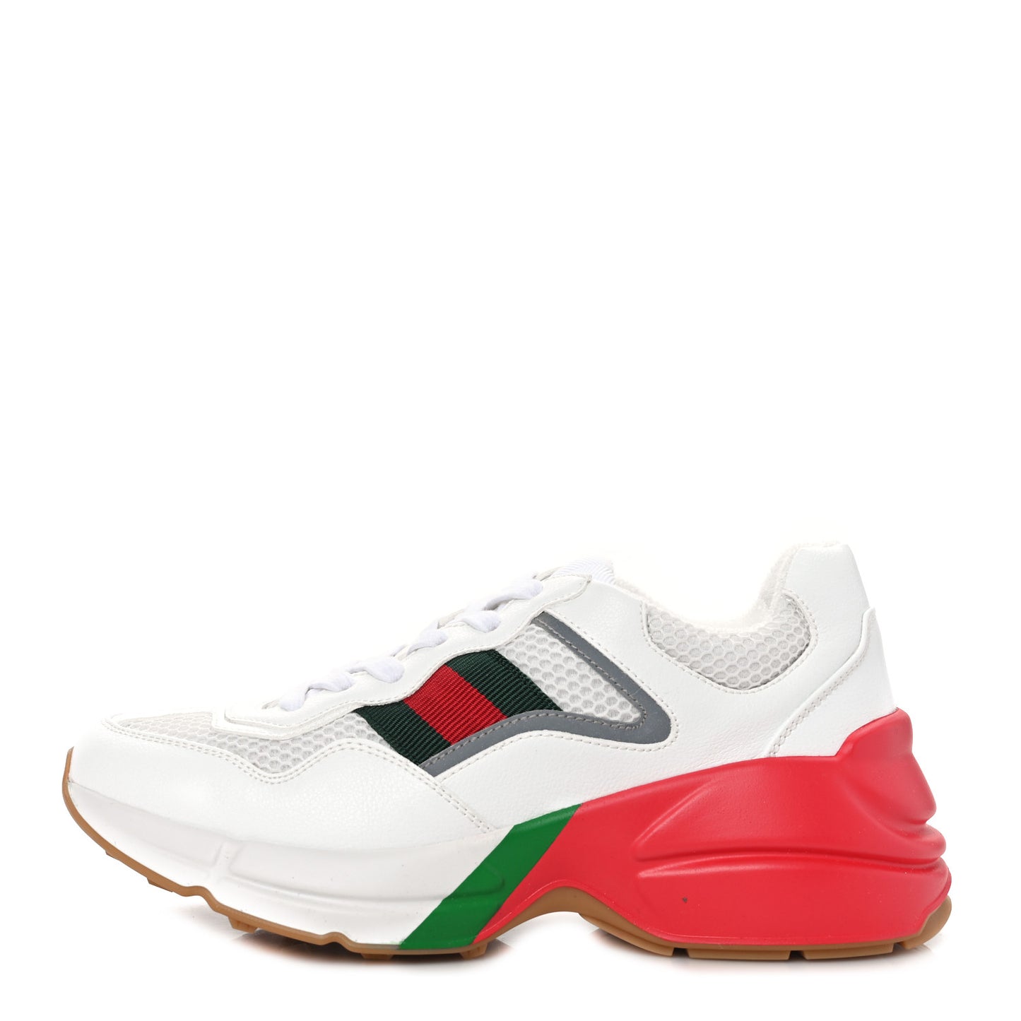 Lavaredo Eco Fabric Mesh Web Womens Rhyton Reflective Sneakers 36 Great White Green Red Silver