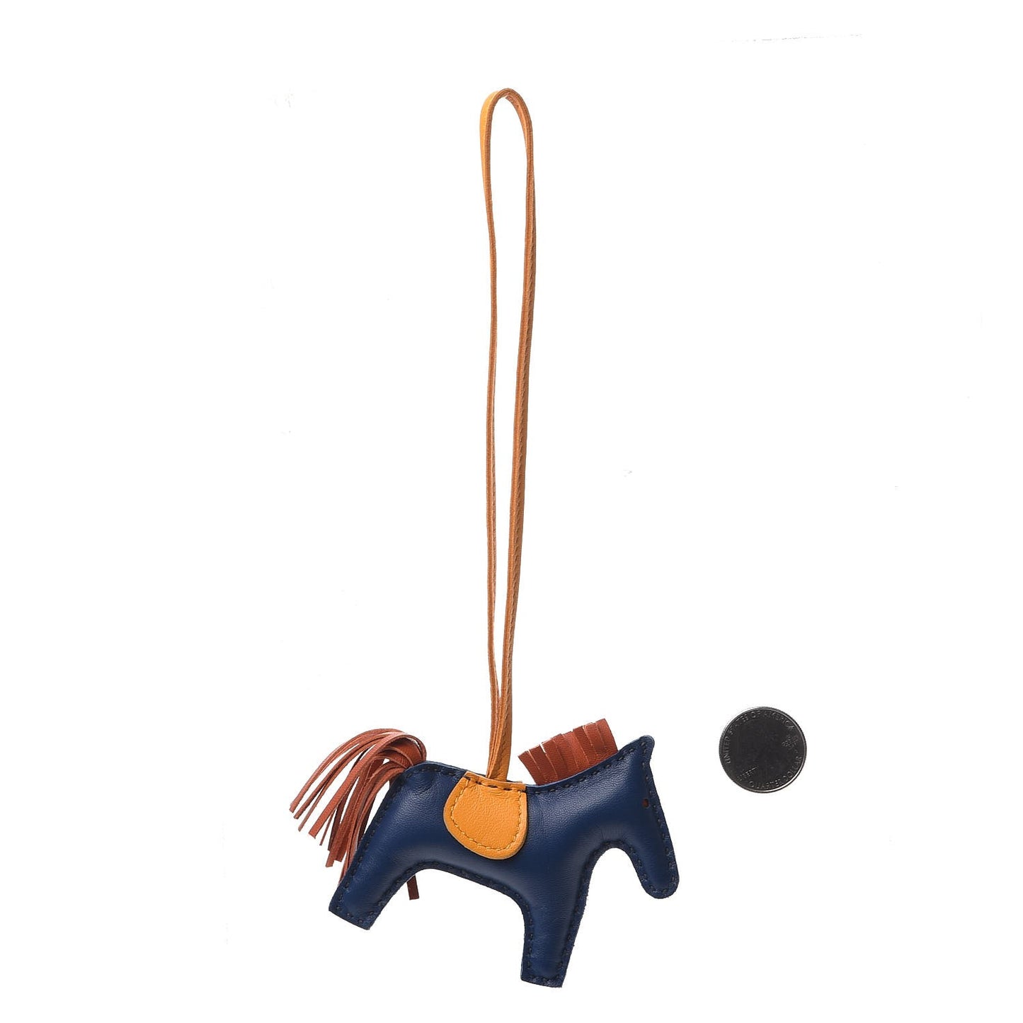 Milo Lambskin Grigri Rodeo Horse Bag Charm PM Bleu de Malte Cornaline Jaune D'Or
