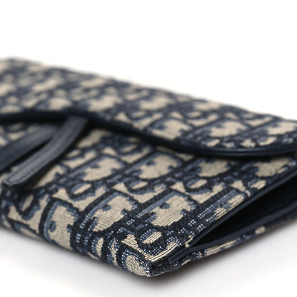 Christian Dior Oblique Saddle Chain Long Wallet Blue 10 of 10
