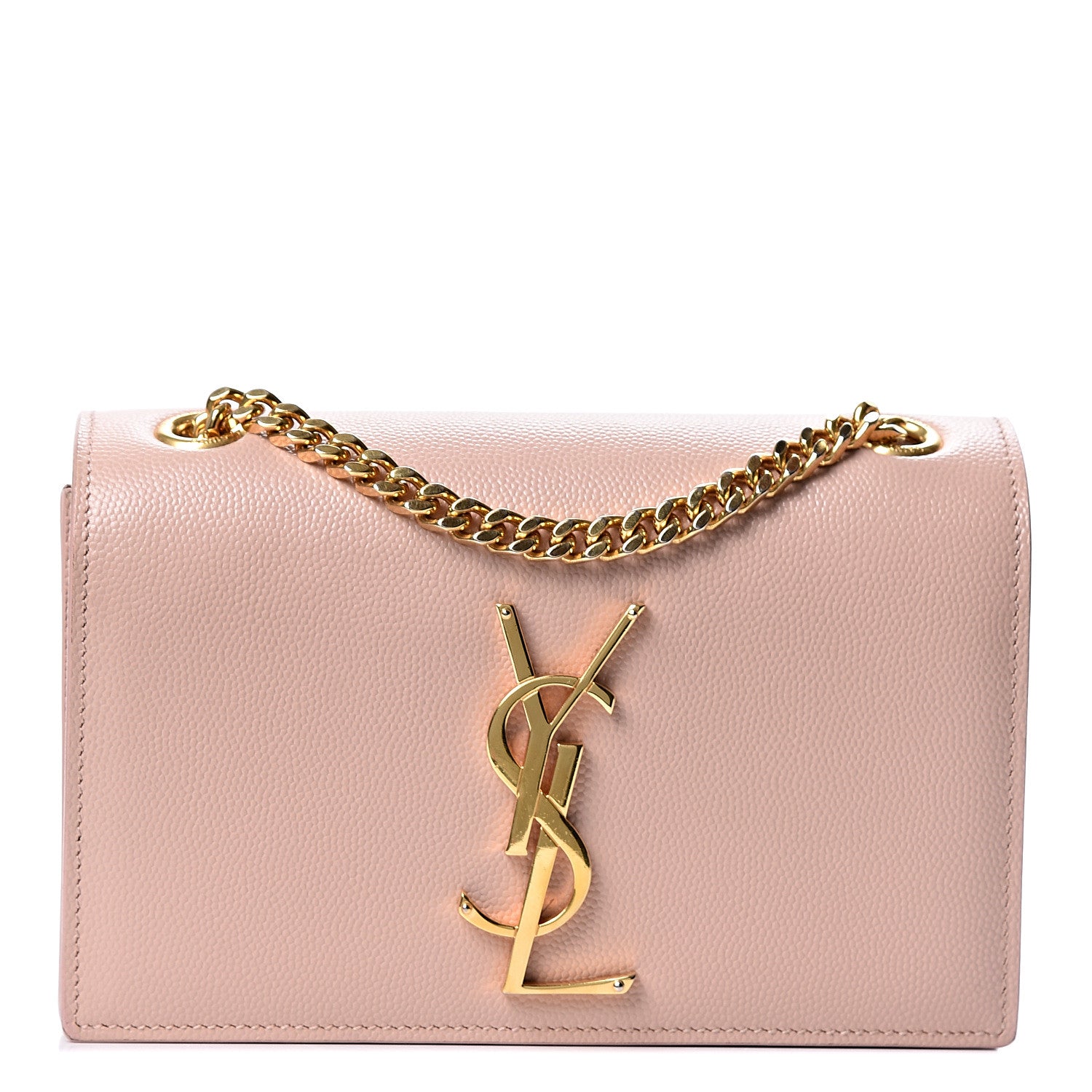 Saint Laurent Grain De Poudre Small Monogram Kate Satchel Pale Pink 1 of 9