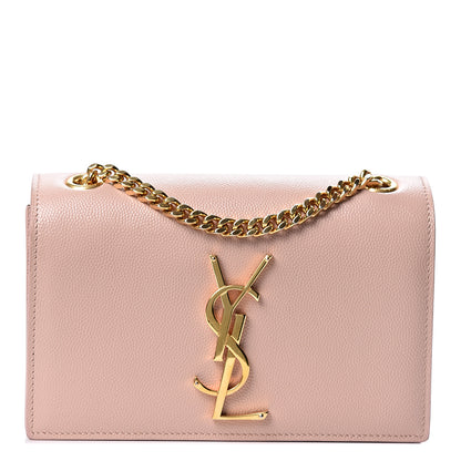 Saint Laurent Grain De Poudre Small Monogram Kate Satchel Pale Pink 1 of 9