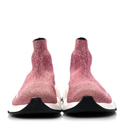 Balenciaga Laminated Knit Bi-Color Sole Womens Speed Sneakers 37 Pink White Black 2 of 8