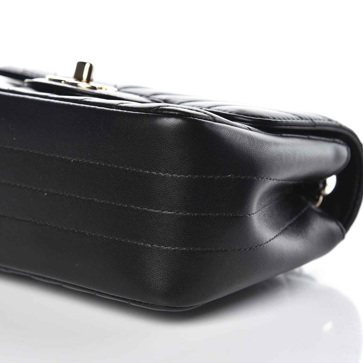 Chanel Lambskin Chevron Quilted Mini Square Flap Black 10 of 11