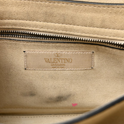 Valentino Garavani Pebbled Calfskin Onyx Medium Guitar Strap Rockstud Rolling Flap Saddle Bag Ivory 6 of 14
