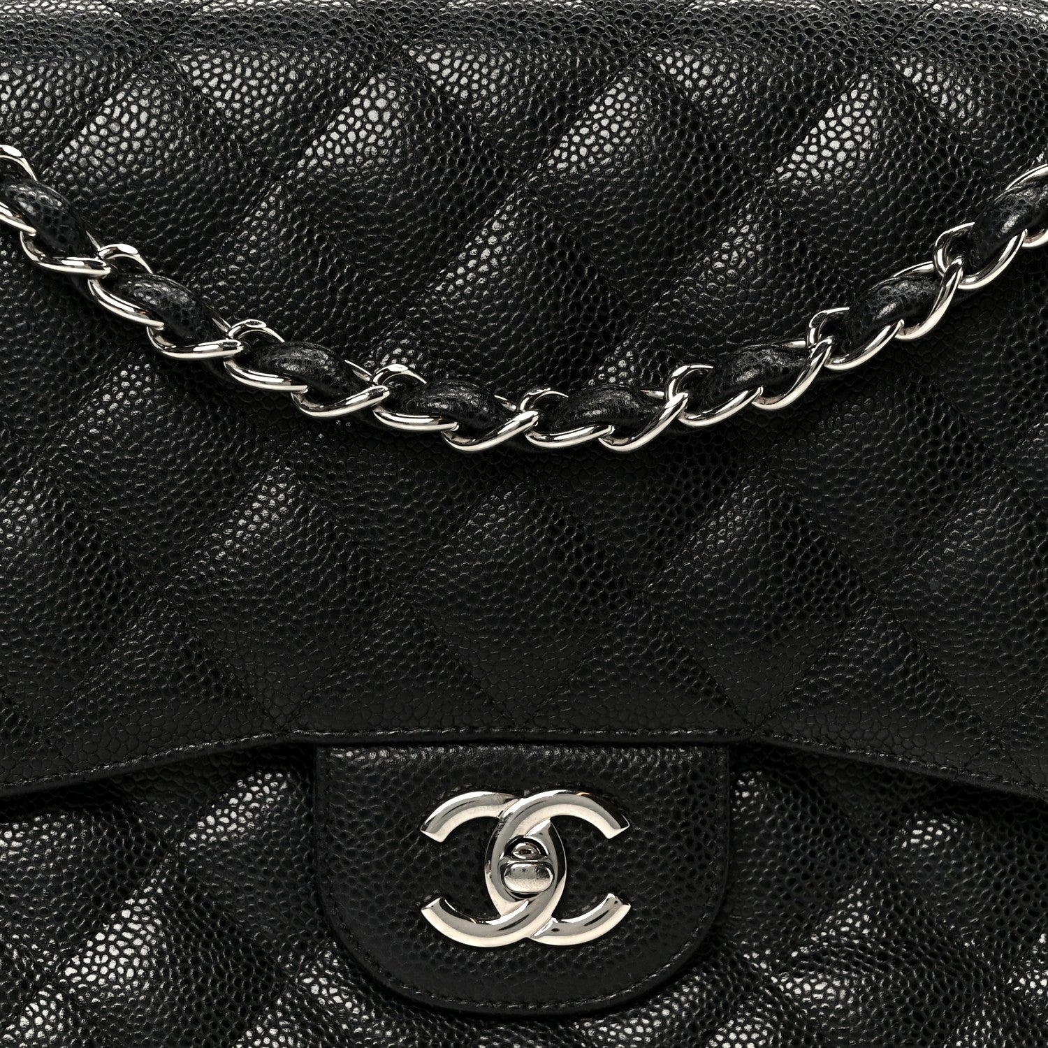 Chanel Caviar Quilted Jumbo Double Flap Black 9 of 11