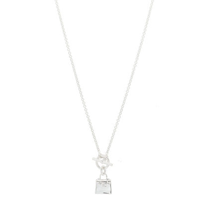 Hermes Sterling Silver Kelly Charm Pendant Necklace 1 of 3