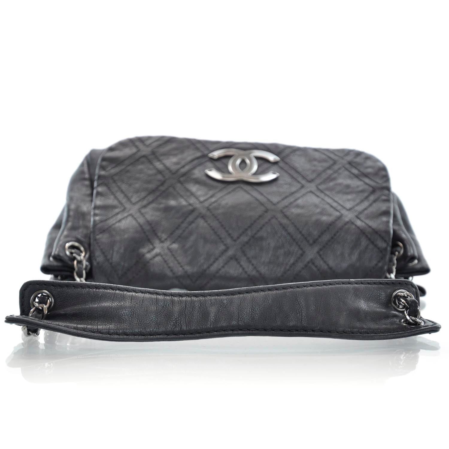 Chanel Leather Diamond Stitch Flap Black 5 of 9