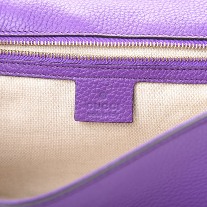 Gucci Pebbled Calfskin Medium Soho Clutch Shine Purple 6 of 11