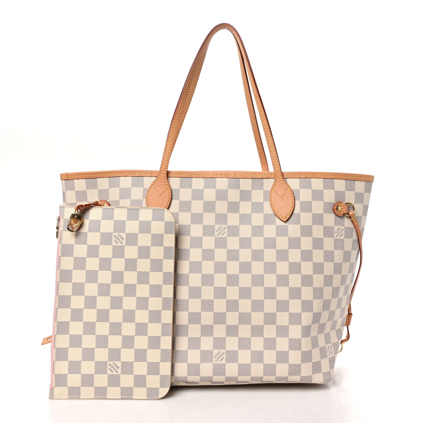 Damier Azur Neo Neverfull MM Rose Ballerine