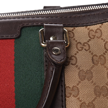 Gucci Monogram Vintage Web Medium Boston Dark Brown 23 of 24