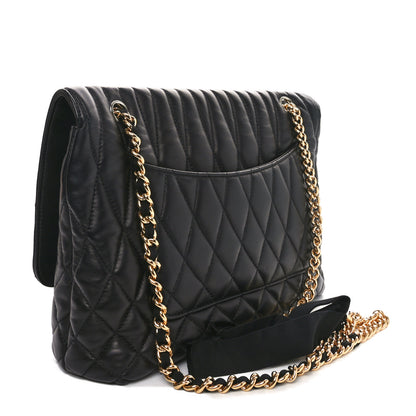 Lanvin Calfskin Matelasse Medium Happy Shoulder Bag Black 3 of 9