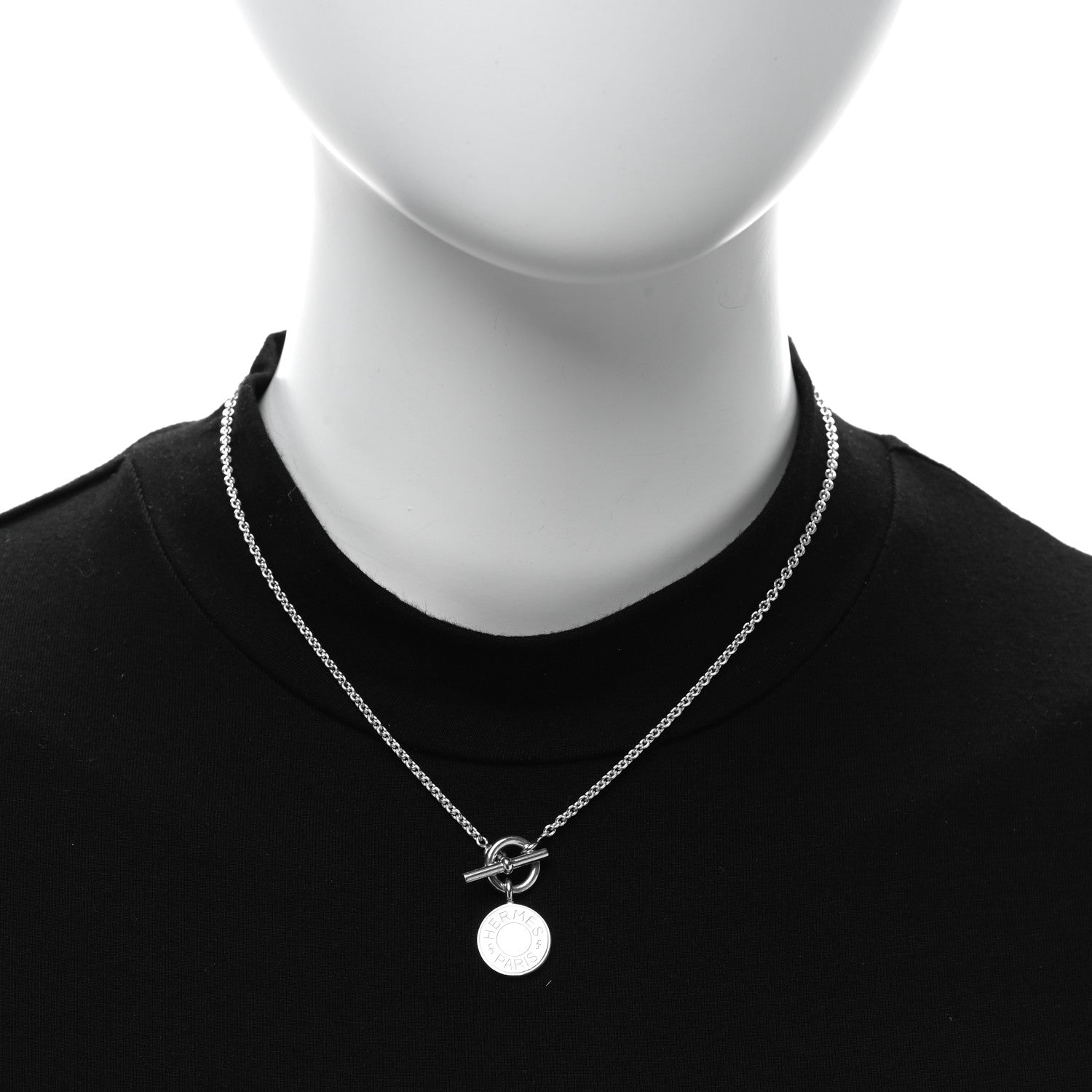 Hermes Sterling Silver Amulettes H Confettis Pendant Necklace 2 of 5