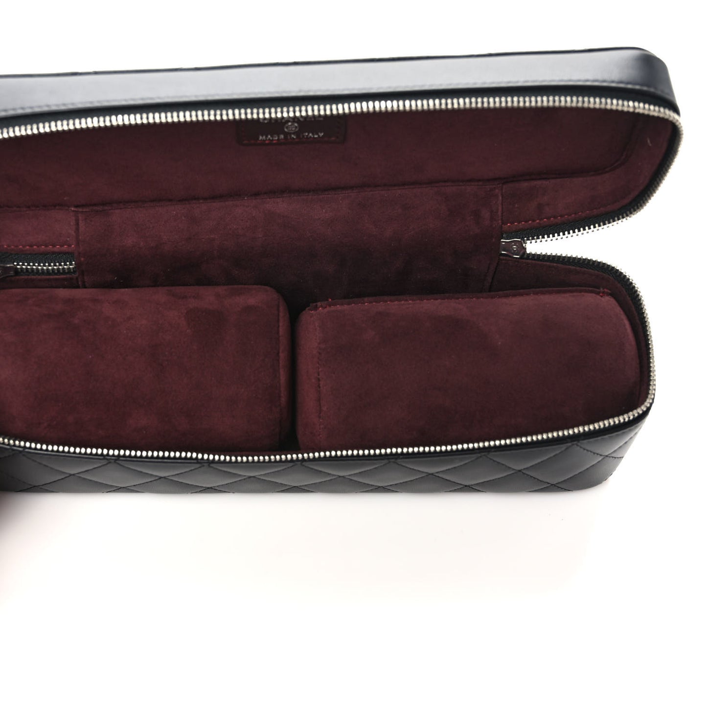 Lambskin Quilted Watch Case Black