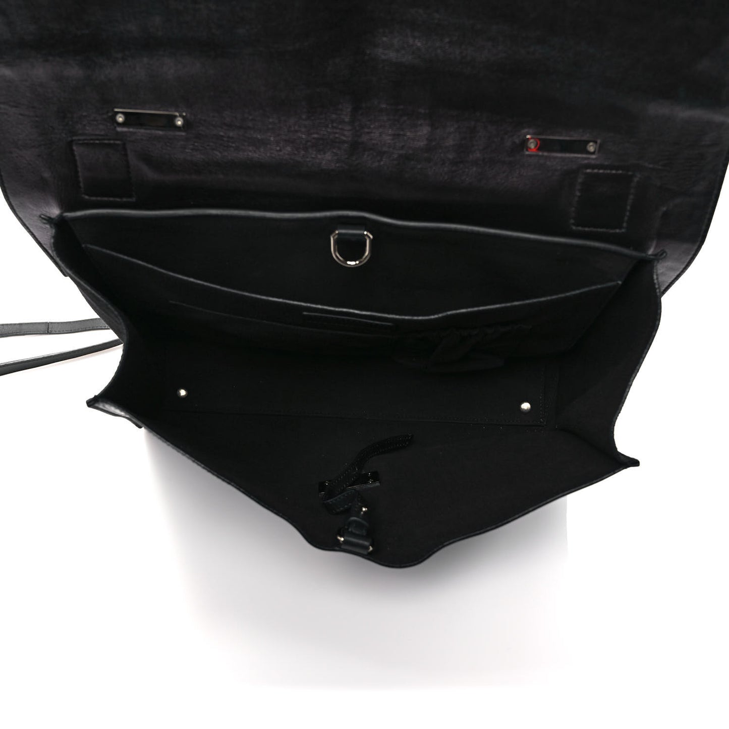 Calfskin Crocodile Embossed Medium Shark Lock Satchel Black
