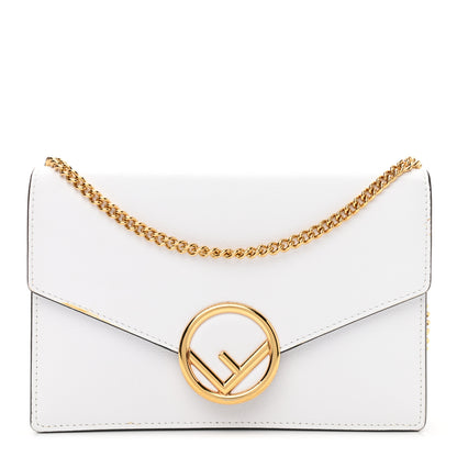 Fendi Vitello Cruise F is Fendi Medium Envelope Wallet on Chain Optical White 1 of 12