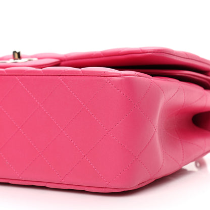 Chanel Lambskin Quilted Jumbo Double Flap Dark Pink 9 of 10
