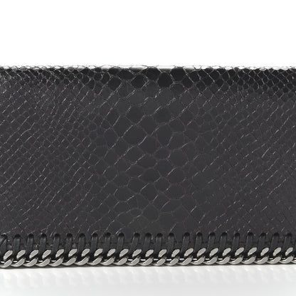 Stella McCartney Embossed Crocodile Effect Falabella Flap Wallet Black 9 of 9