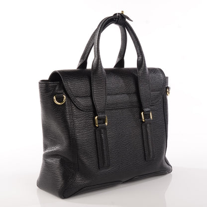 3.1 Phillip Lim 3.1 Textured Calfskin Medium Pashli Satchel Black 3 of 10