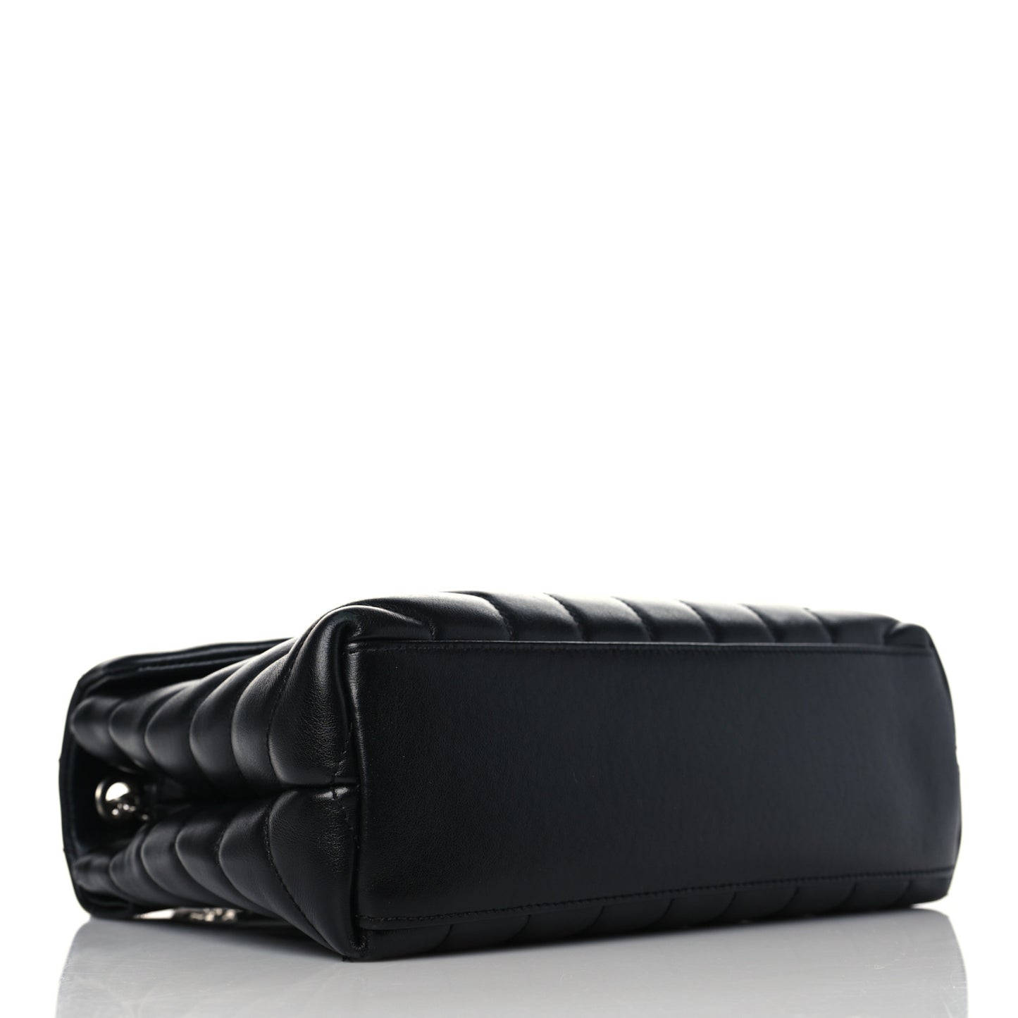 Calfskin Y Quilted Monogram Small Loulou Chain Satchel Black