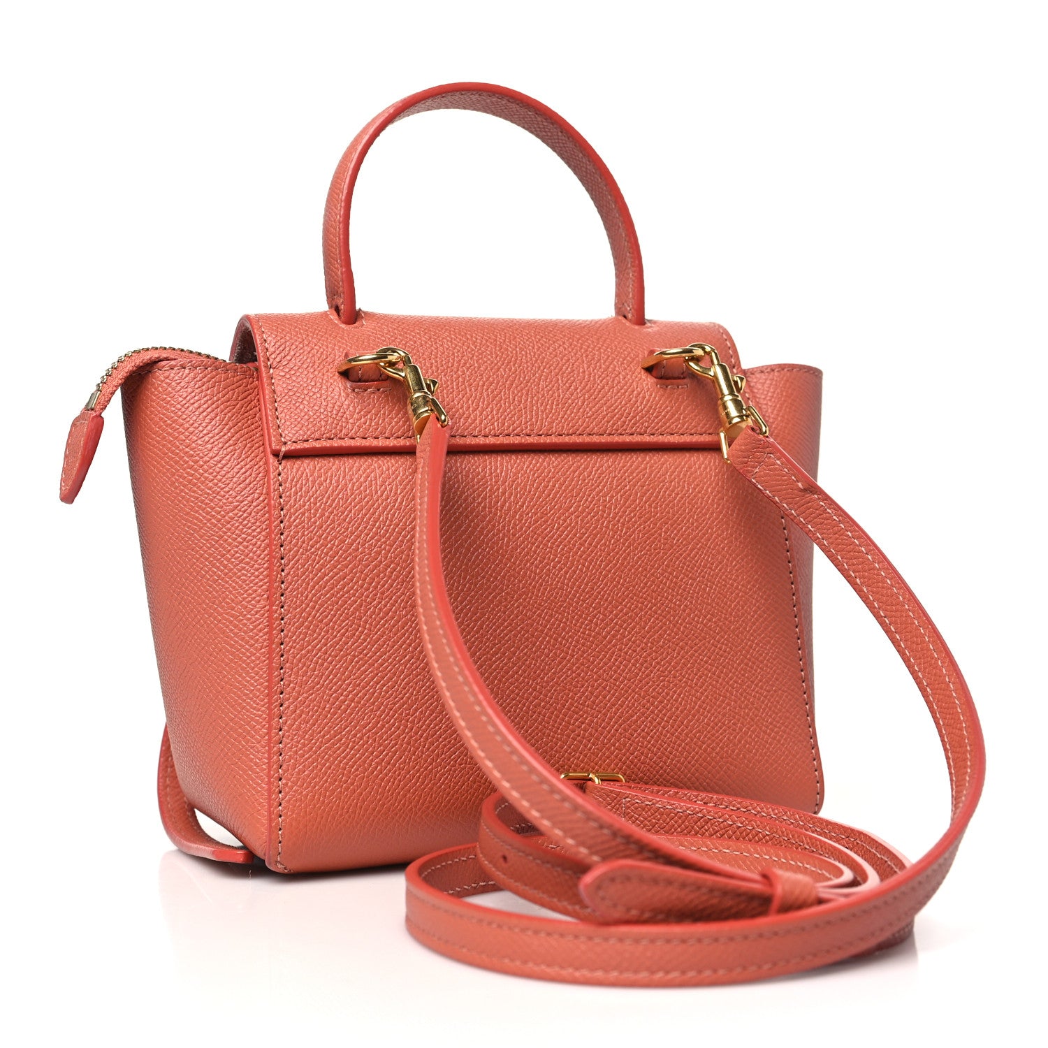 Celine Grained Calfskin Pico Belt Bag Lychee 3 of 14