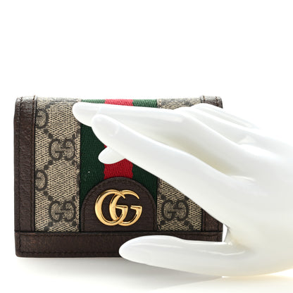 Gucci GG Supreme Monogram Web Ophidia Card Case Beige New Acero 2 of 6