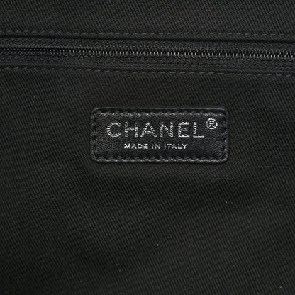 Chanel Calfskin Laser Cut Perforated CC Tote Black 6 of 10