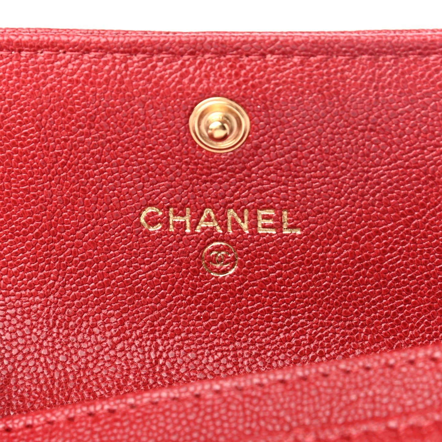 Caviar Quilted Boy Flap Card Holder Wallet Red
