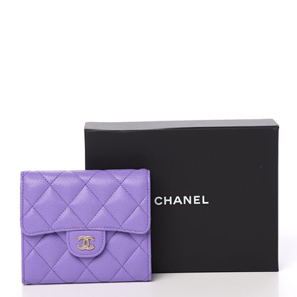 Chanel Caviar Quilted Flap Card Holder Wallet Purple 8 of 8