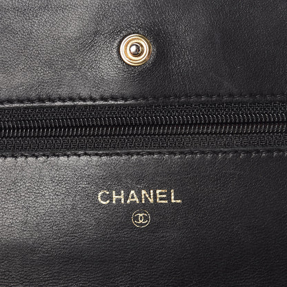 Chanel Lambskin Quilted Wallet On Chain WOC Black 6 of 8