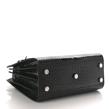 Saint Laurent Calfskin Crocodile Embossed Nano Sac De Jour Black 4 of 11