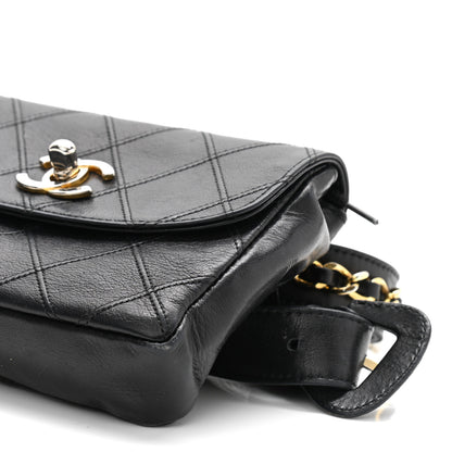 Chanel Lambskin Diamond Stitched Flap Waist Belt Bag 75 30 Black 11 of 15