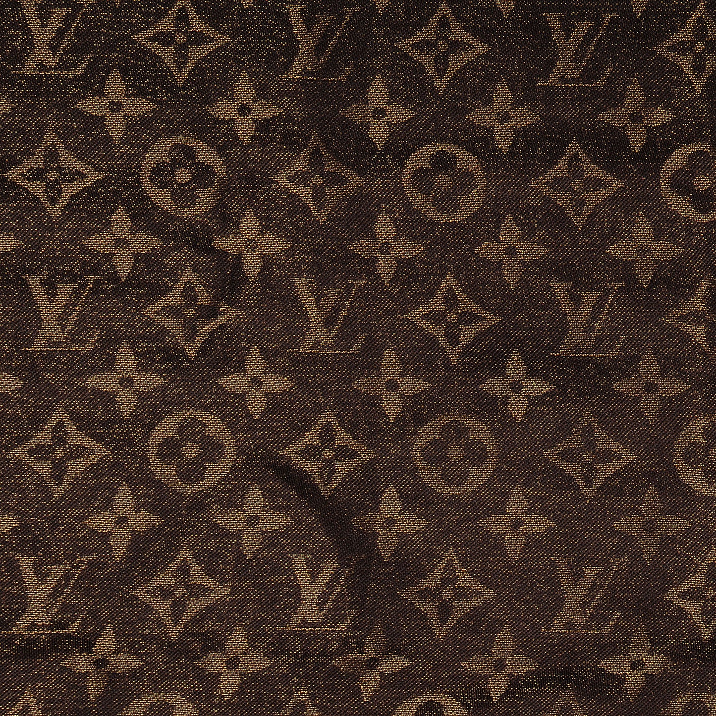 Silk Lurex Wool Monogram Shine Shawl Brown