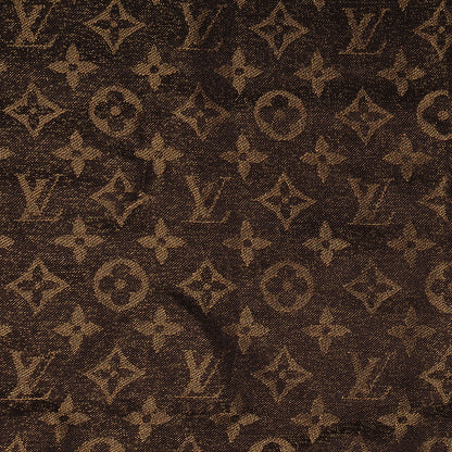 Louis Vuitton Silk Lurex Wool Monogram Shine Shawl Brown 5 of 6