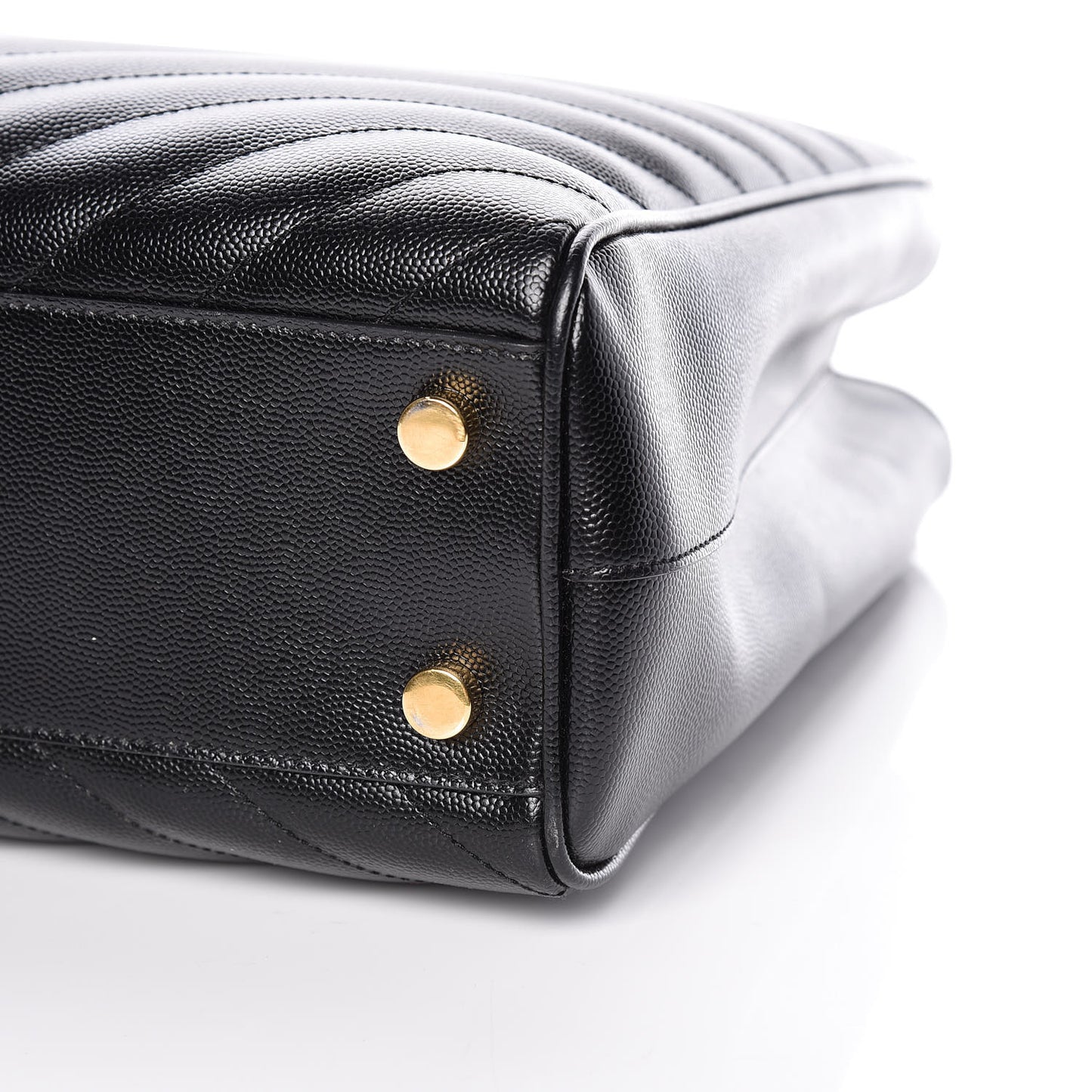 Grain De Poudre Matelasse Chevron Monogram Shopping Bag Black