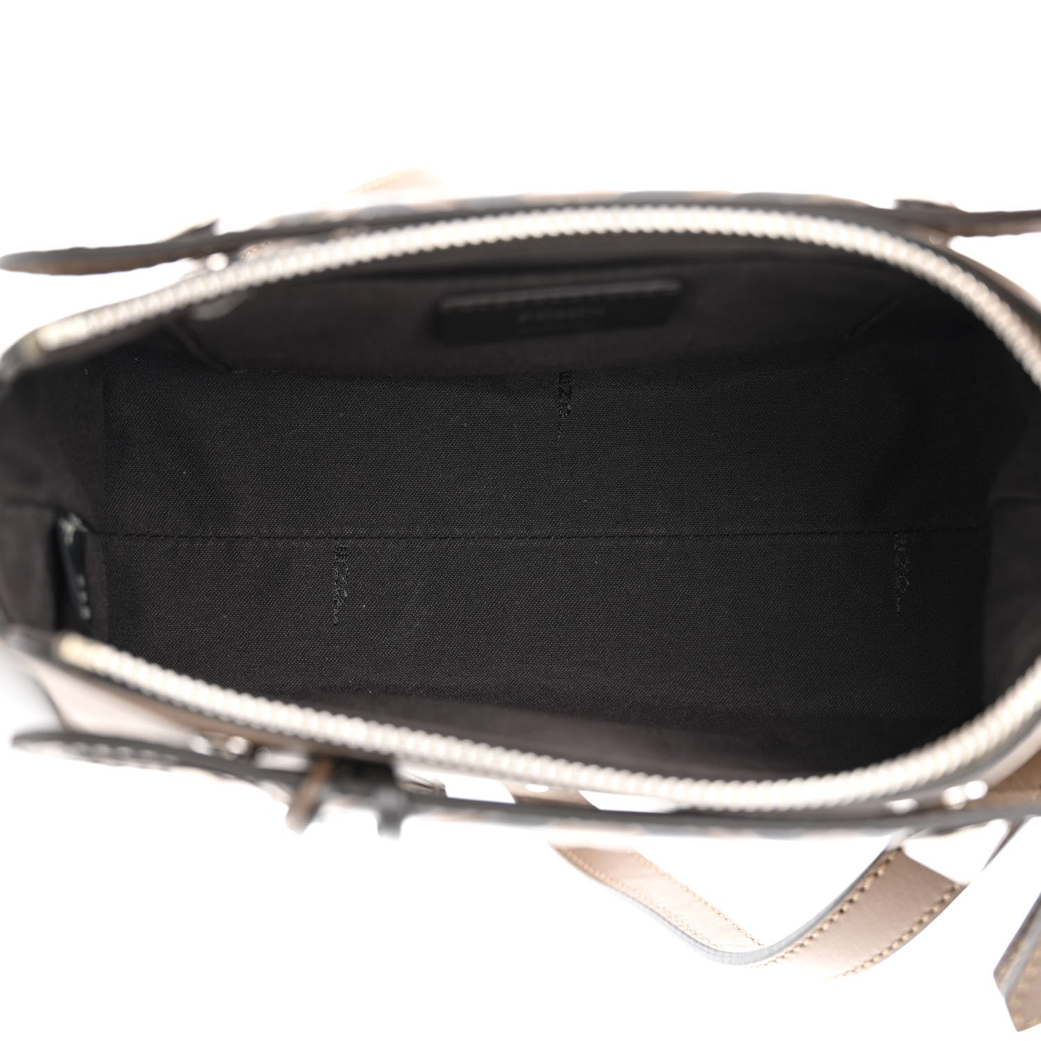 Fendi Vitello Dolce Bi-Color FF 1974 Embossed Mini By The Way Boston Bag Maya Black 5 of 11