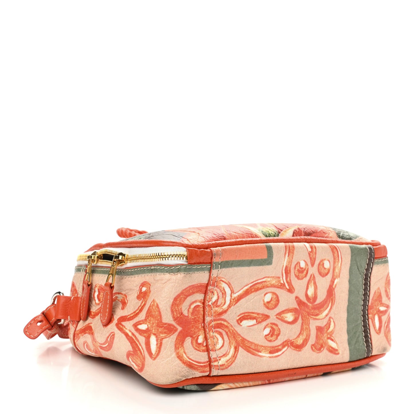 Agneau Floral Print Small Blanket Square Tote Orange