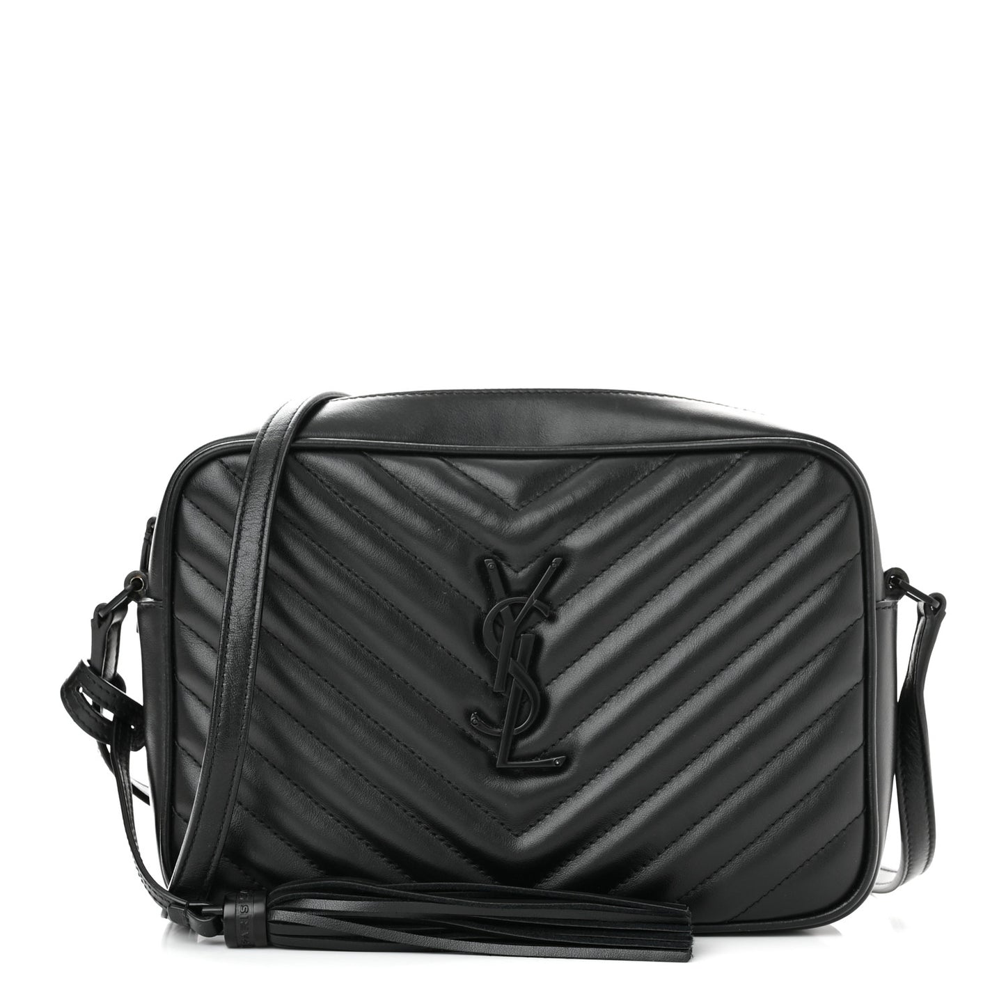 Calfskin Matelasse Monogram Monochrome Lou Camera Bag Black