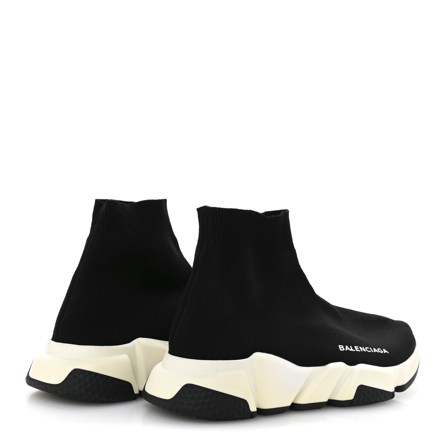 Balenciaga Neoprene Knit Womens Speed Sneakers 35 Black White 5 of 9