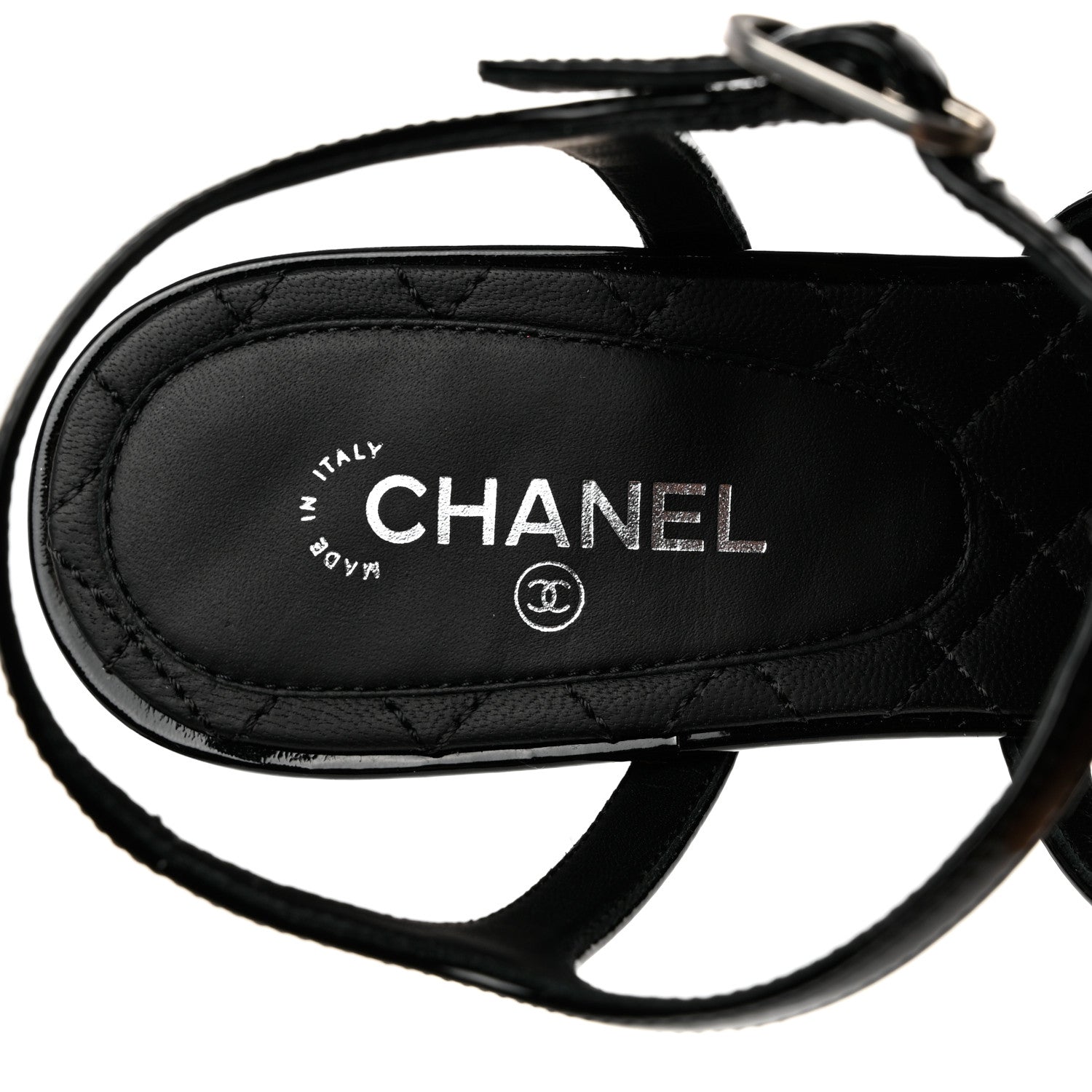 Chanel Patent CC Logo Thong Sandals 37 Black 7 of 8