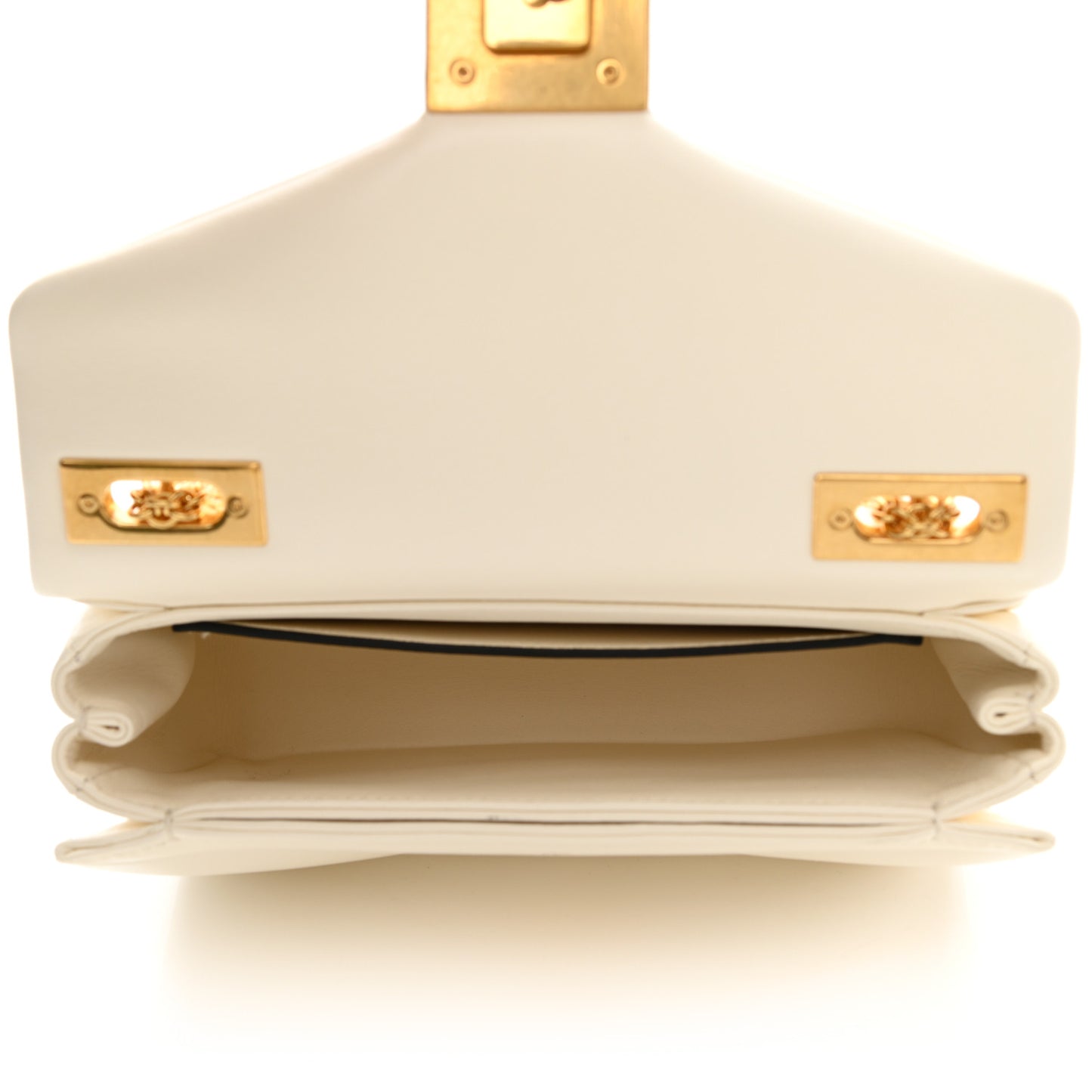 Nappa One Stud Chain Clutch Ivory