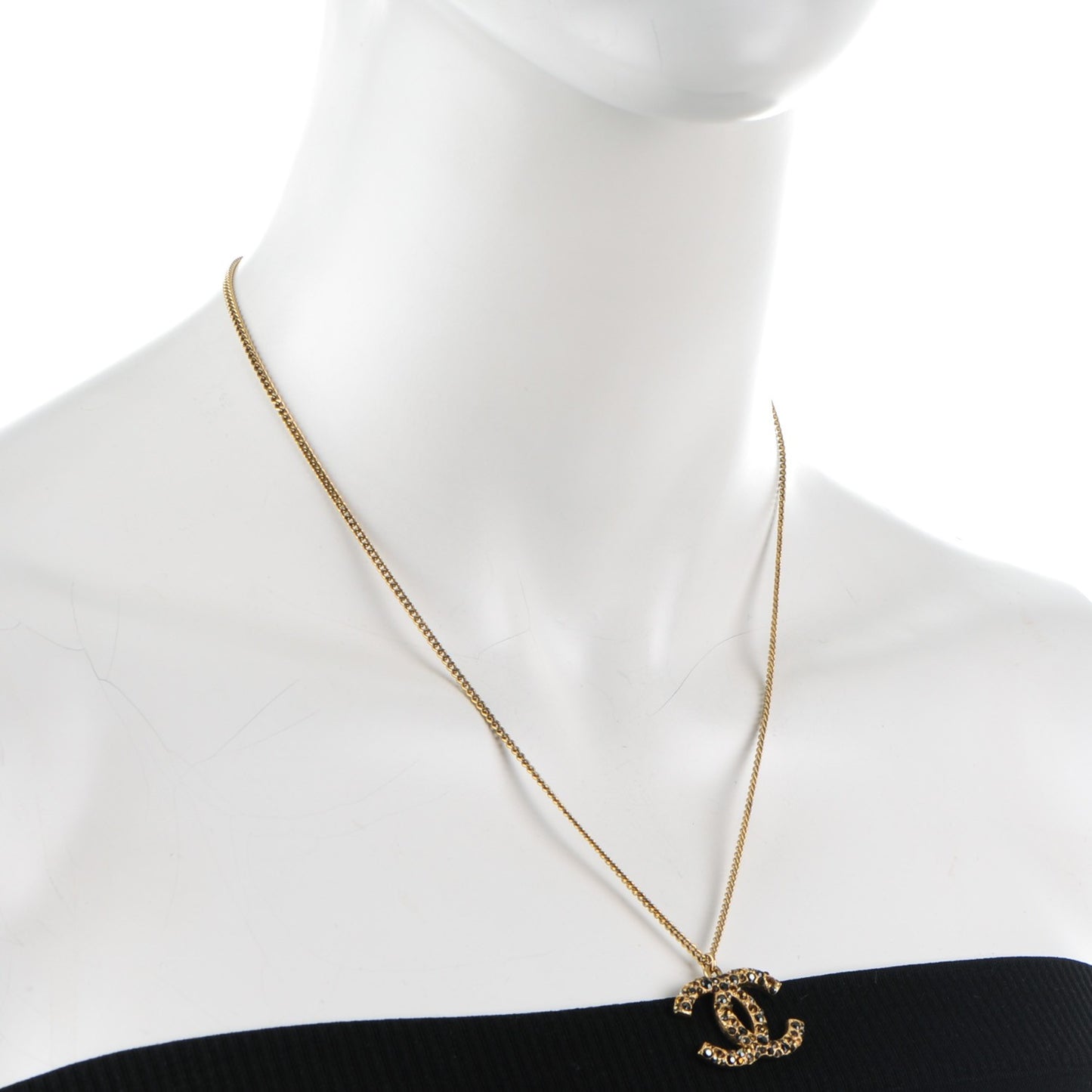 Crystal CC Necklace Gold