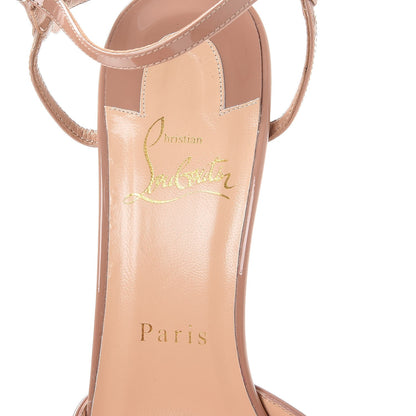 Christian Louboutin Patent Rivierina Ankle Strap 85 Pumps 37.5 Beige 6 of 11